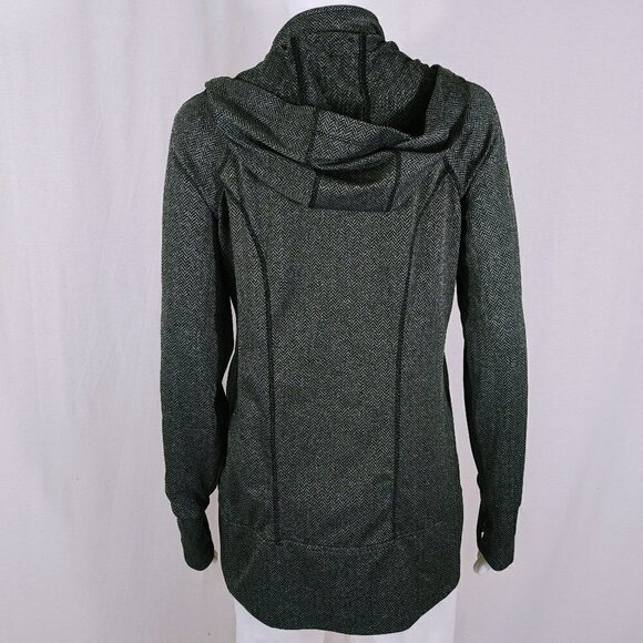Mondetta Black and Gray Herringbone Zip Up Athletic Jacket Women's Size Small - Picture 2 of 4